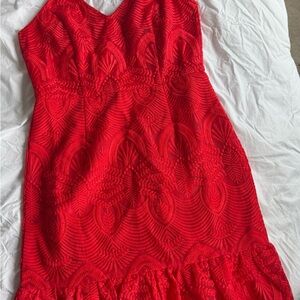 Lulu's Red Sweetheart Sheath Cocktail Dress